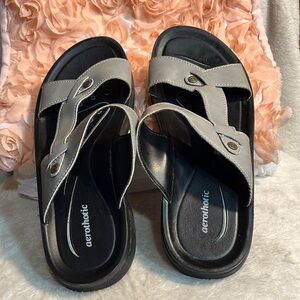 Aerthotic Grey/ Black sandals